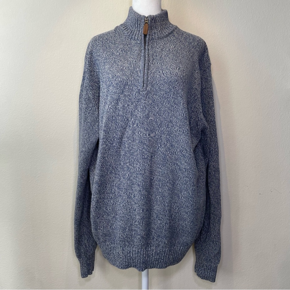 St. John’s Bay Quarter Zip Heavyweight Cotton Sweater L